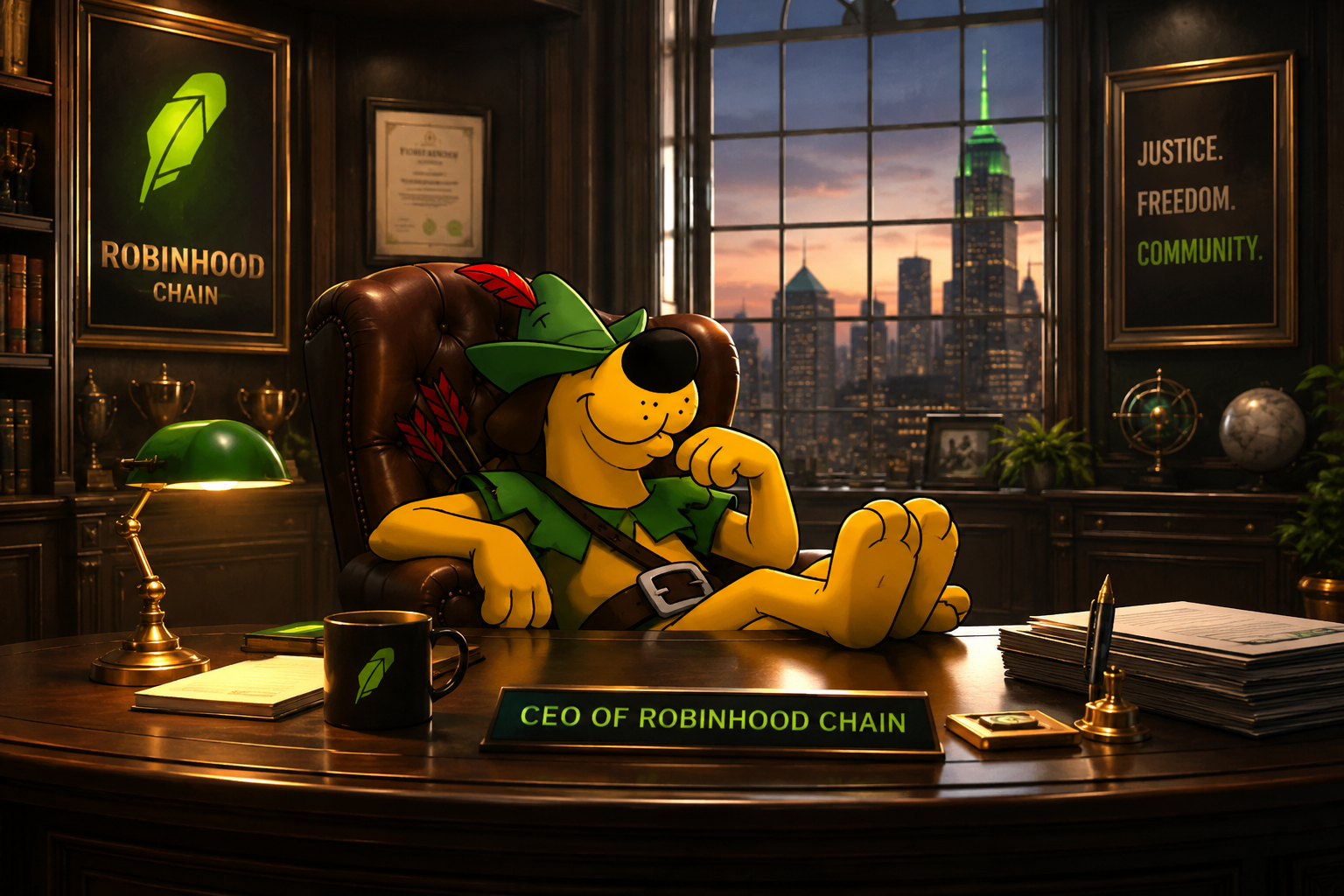 Robin Hoodnik CEO office meme