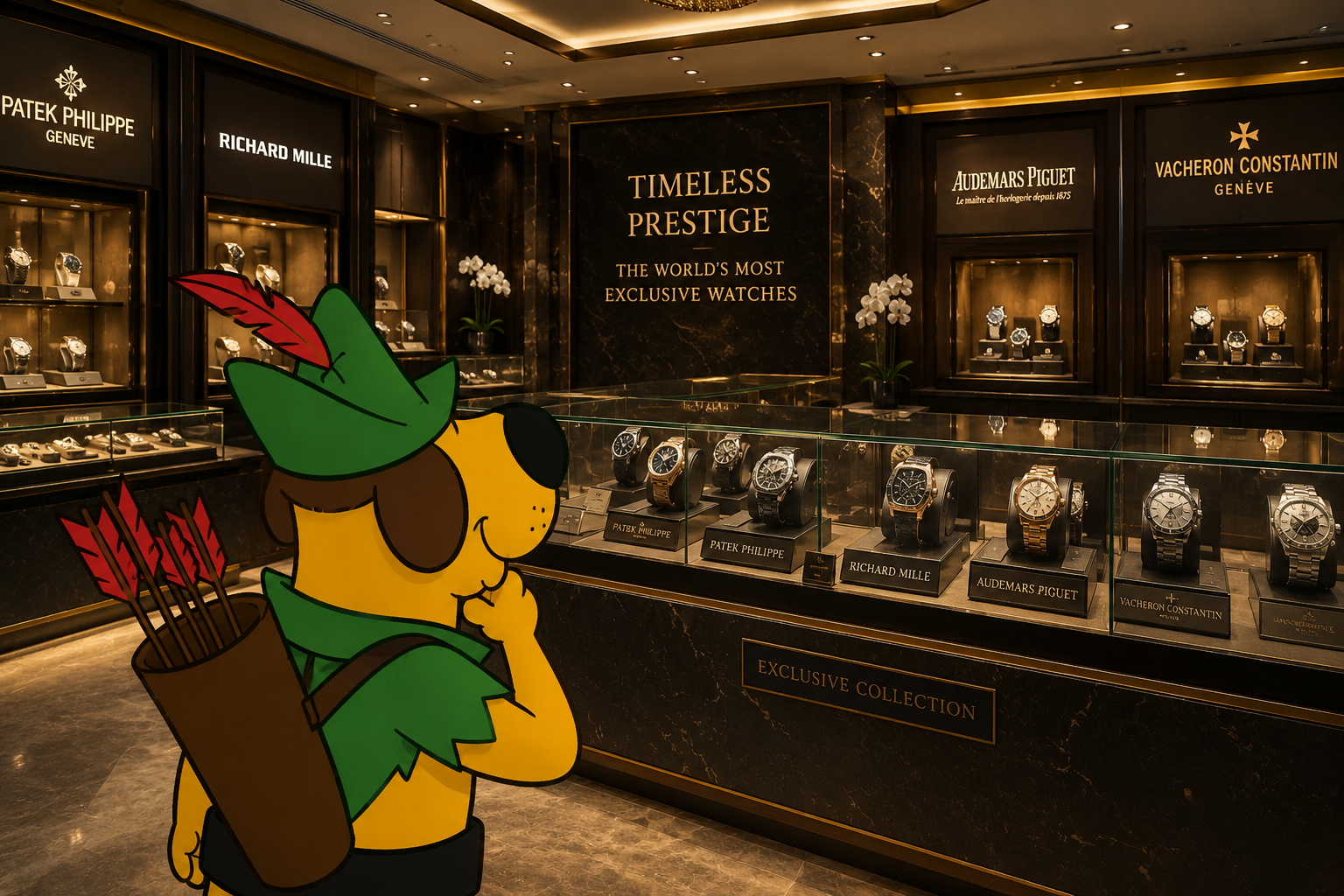 Robin Hoodnik luxury watch store meme