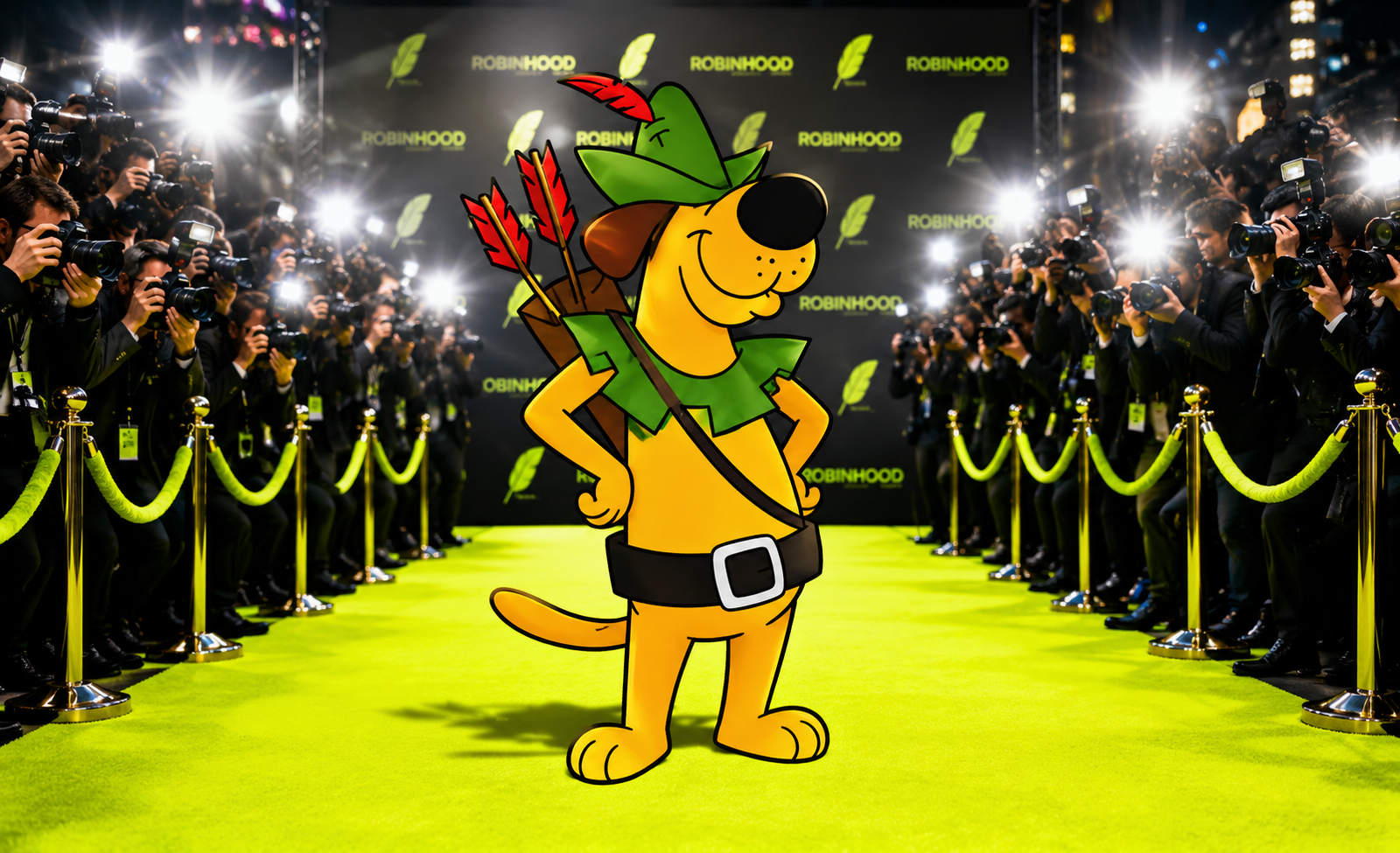 Robin Hoodnik on lime carpet meme